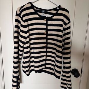 Kut from the Kloth Black and Cream Striped Sweater
